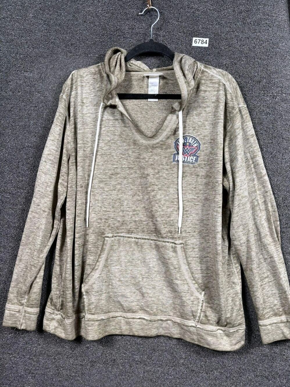 Wonder Woman Hoodie Girls Large Olive Heather Sleepwear Truth Justice Logo